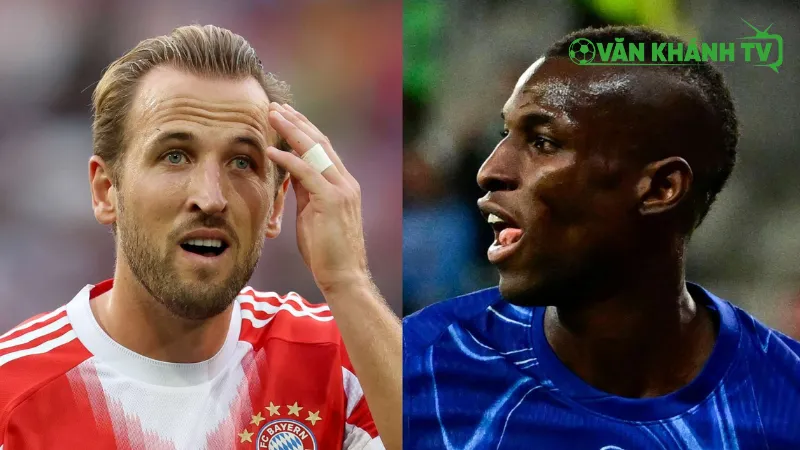Harry Kane và Nicolas Jackson trong buổi tập luyện cùng Bayern Munich.